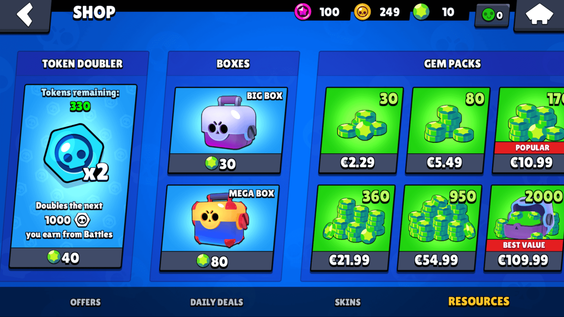 Resources Brawl Stars Interface In Game