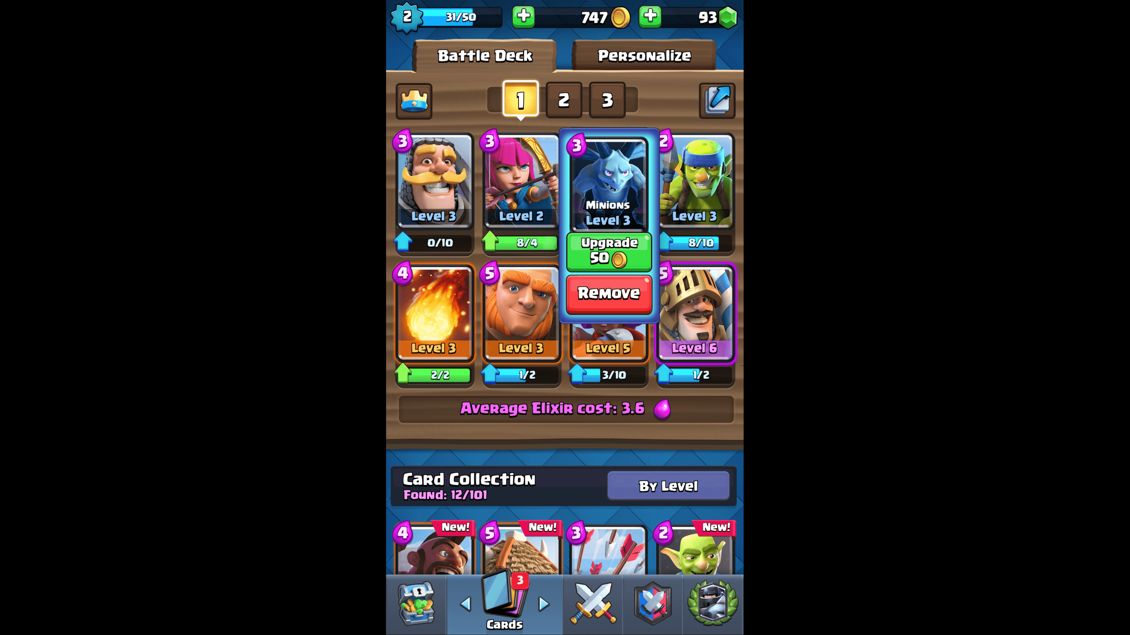 Battle Deck Clash Royale Interface In Game
