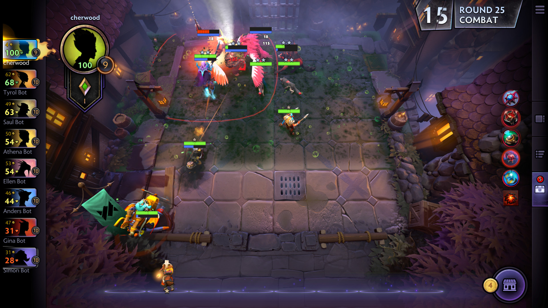 Combat Dota Underlords Interface In Game