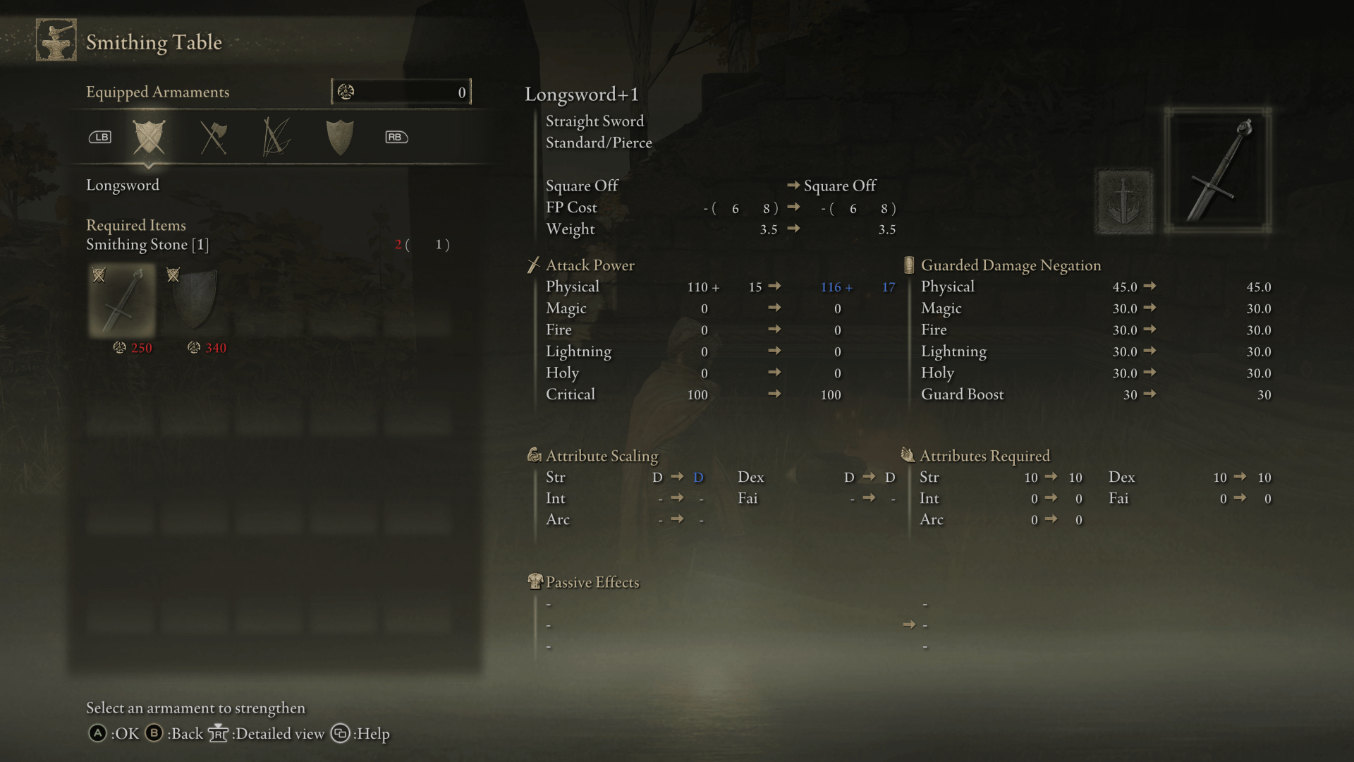 Smithing table Elden Ring Interface In Game