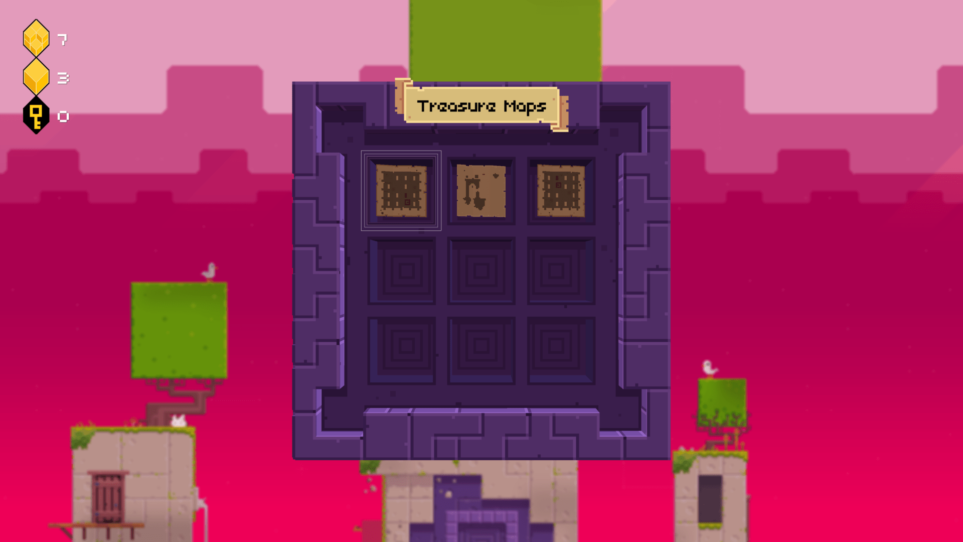 Treasure maps Fez Interface In Game
