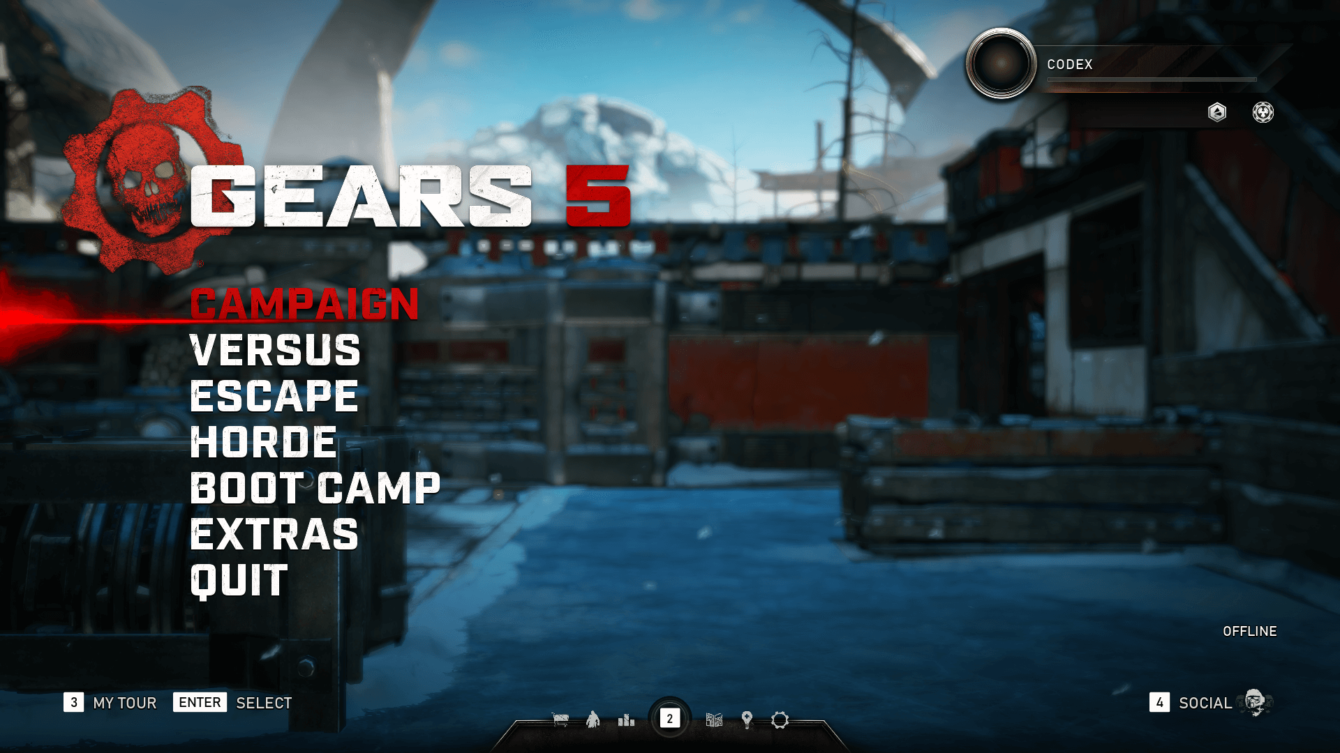 Main menu Gears 5 Interface In Game