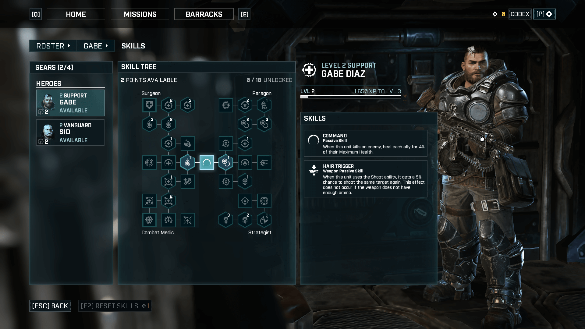 Skill Tree Gears Tactics Interface In Game