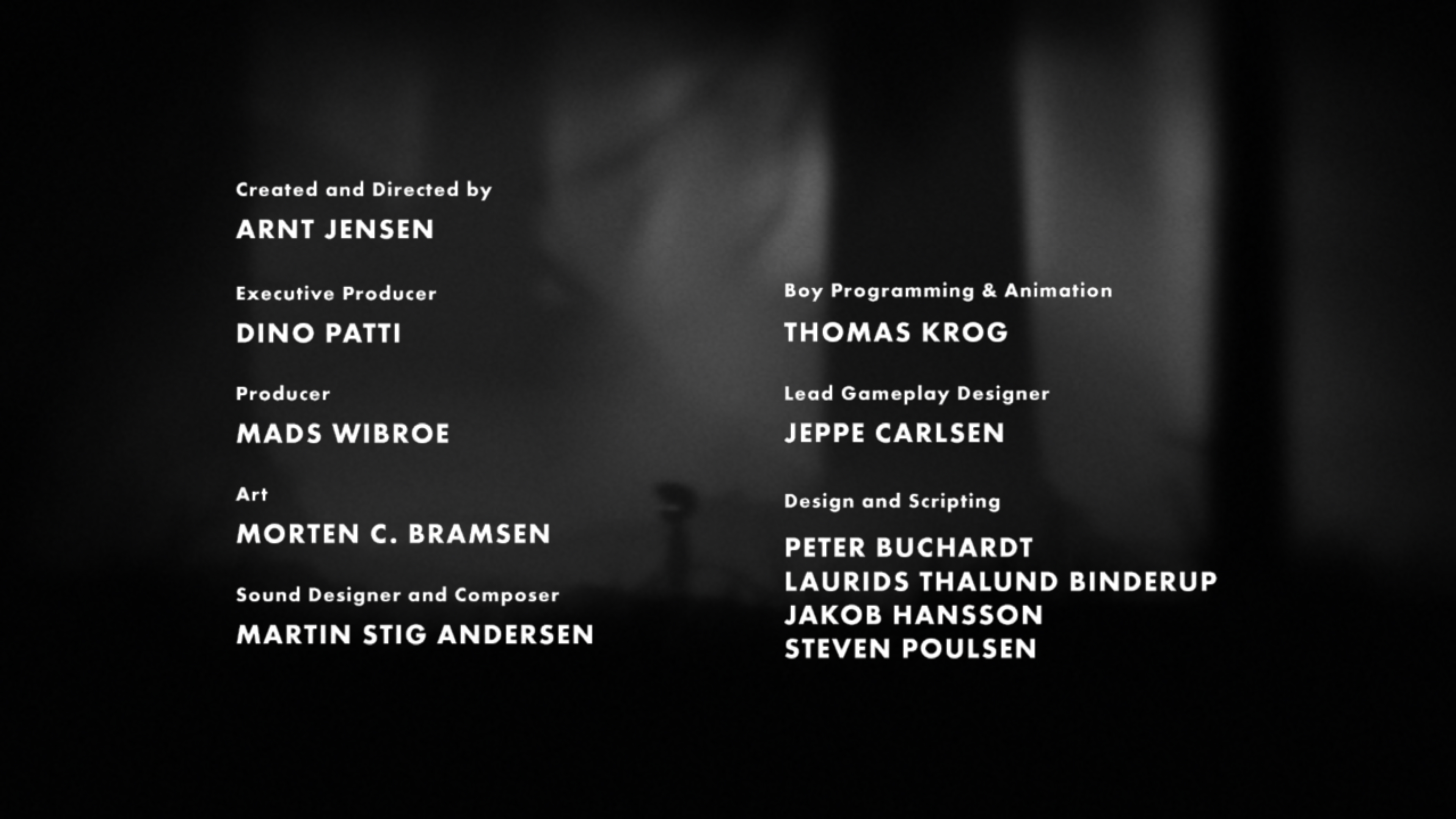 Game credits Limbo Interface In Game