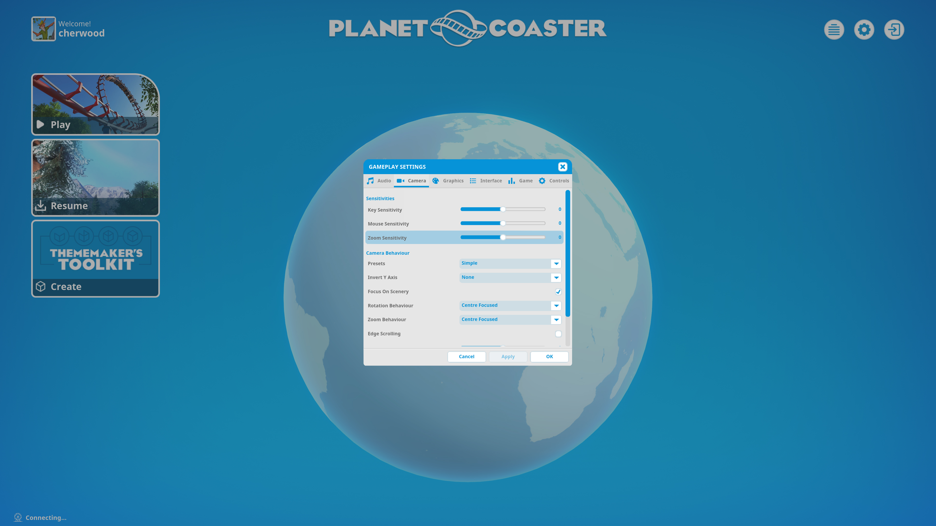 Camera Coaster Interface In Game