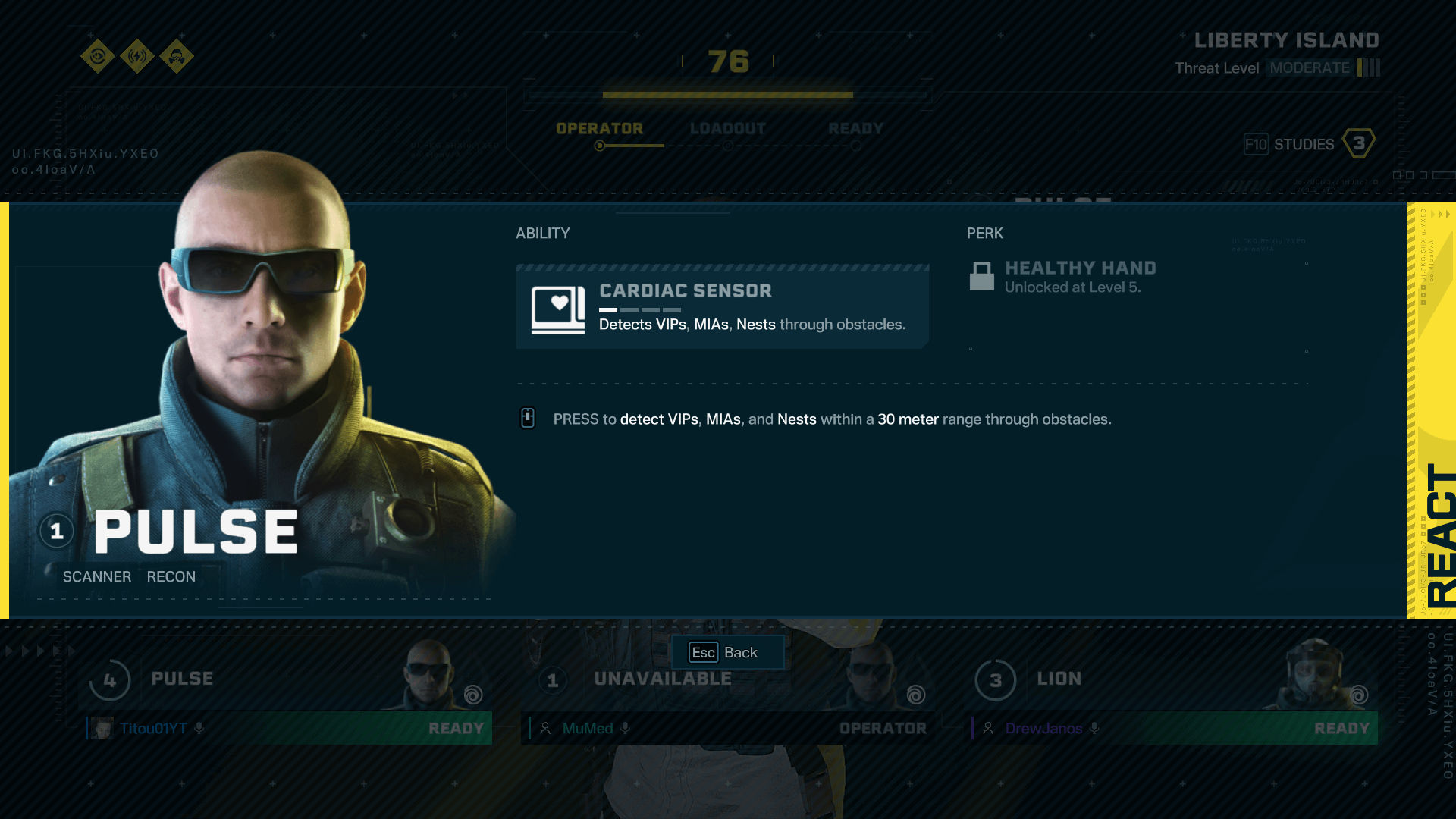 Operator Rainbow Six Siege Extraction Interface In Game