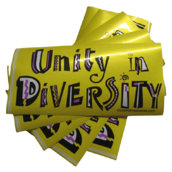 Unity in Diversity removable Bumper Sticker Interfaith Resources