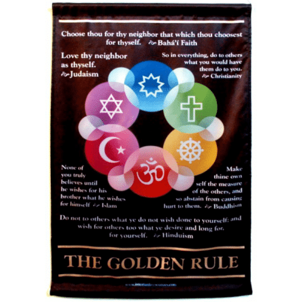 Golden Rule Satin Wall Hanging Interfaith Resources