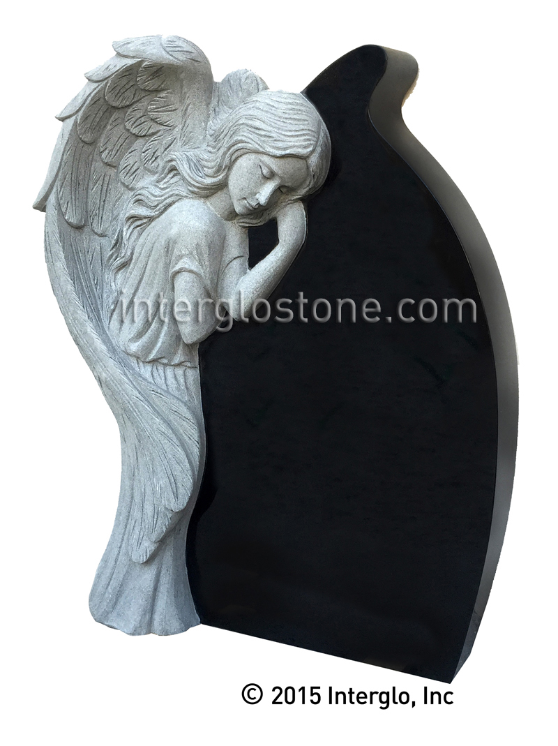 Interglo Stone Single Angel Tear Drop 2 Headstone
