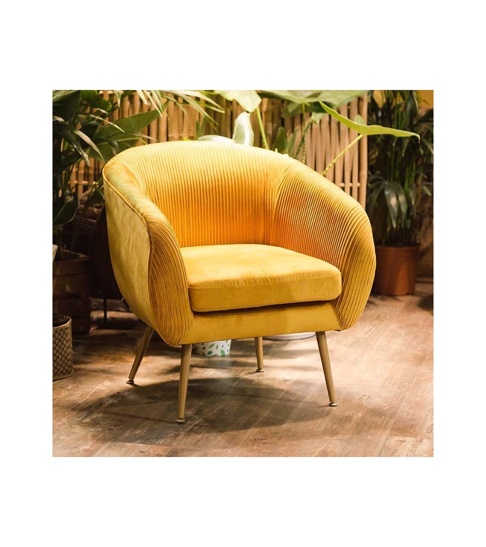 fauteuil velours Jaune Intérieur Créatif