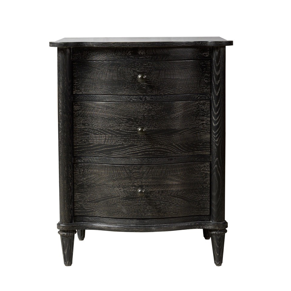 Тумба BAXLEY NIGHTSTAND ANTIQUE BLACK CLOSED 24W-0