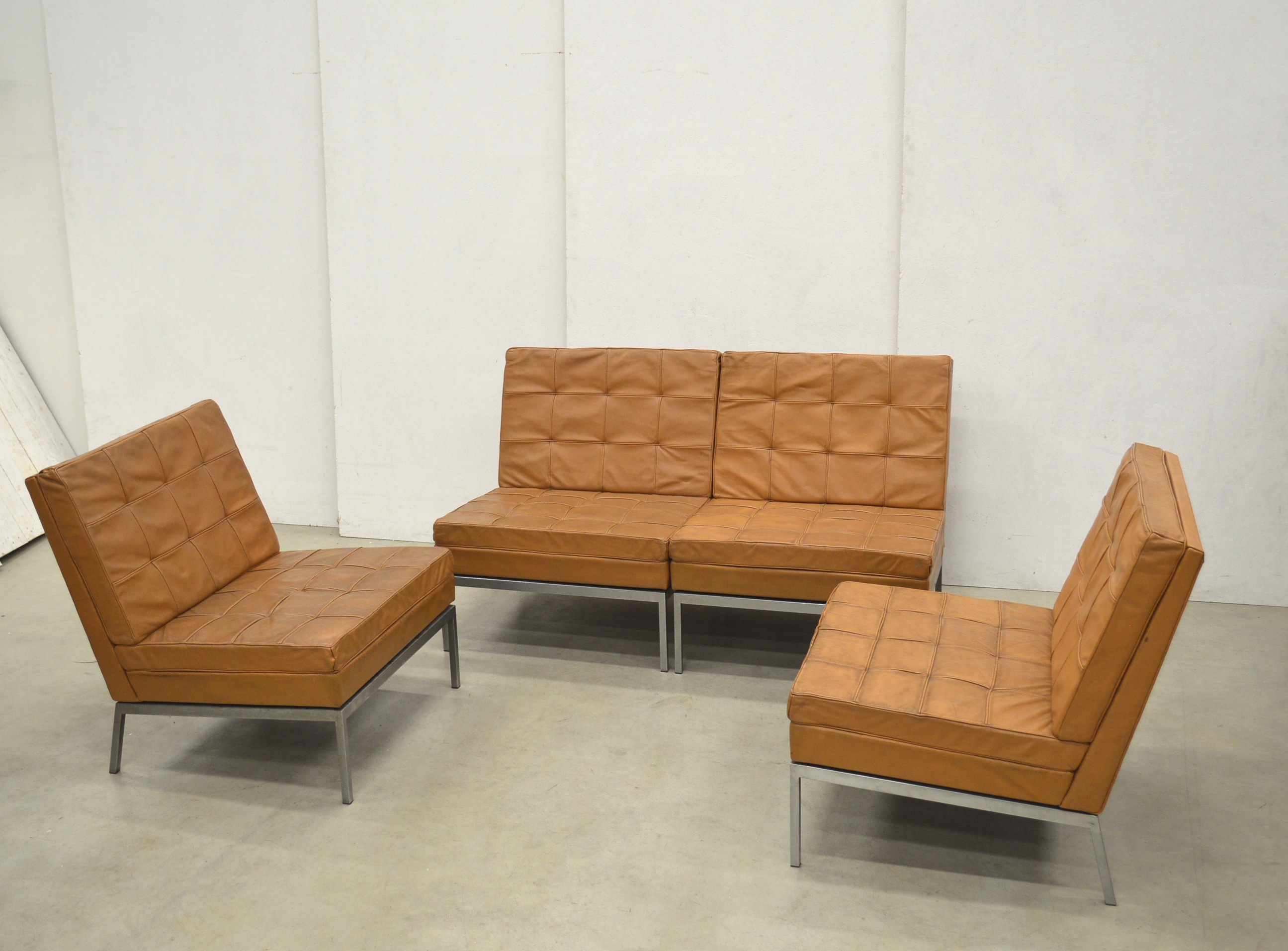 Florence Knoll Model 65 Seating Group Chair for Knoll Cognac Edition