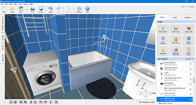 Convenient 3D Bathroom Design Software