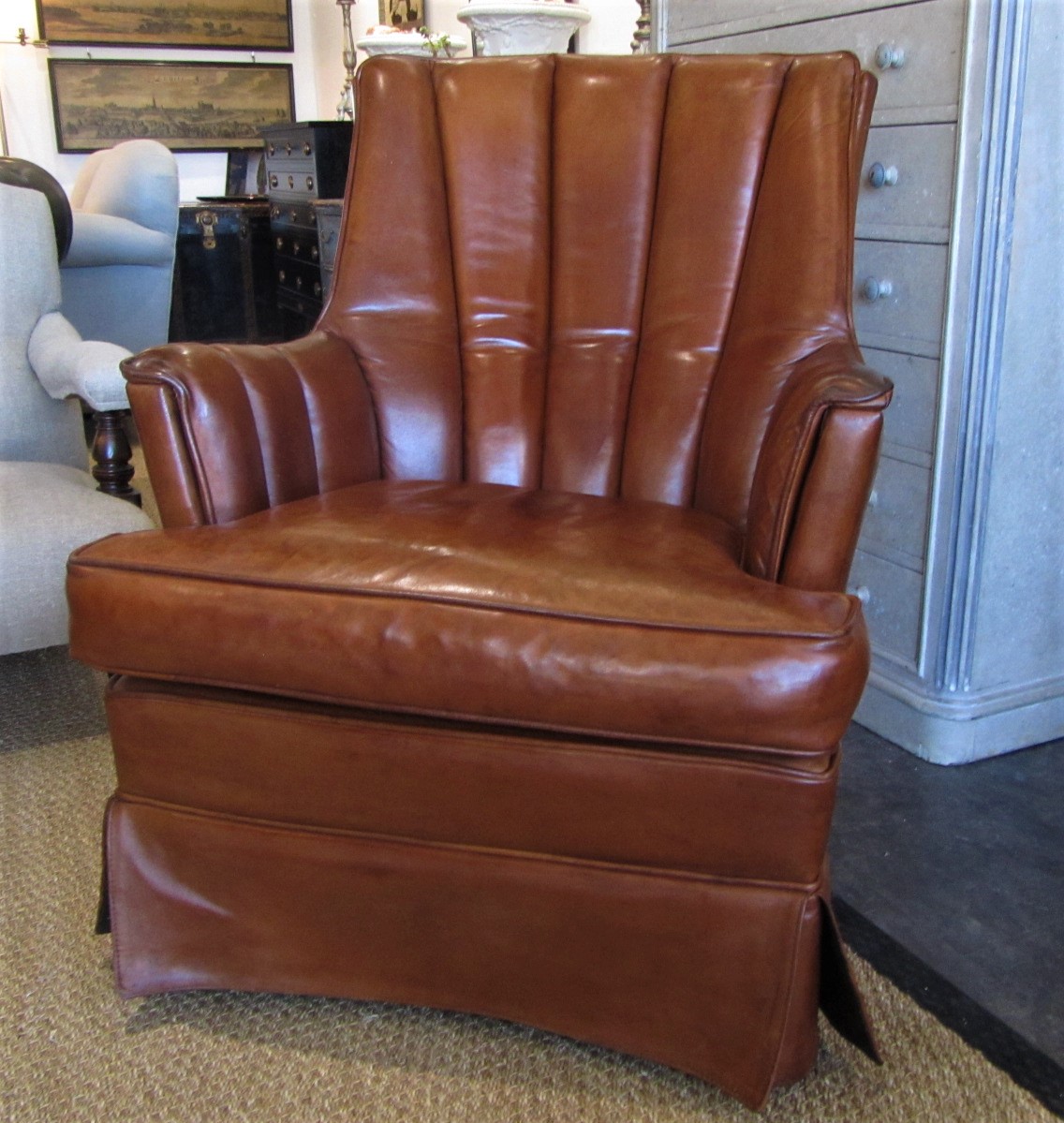 A french 50’s club leather reading chair Interior Boutiques