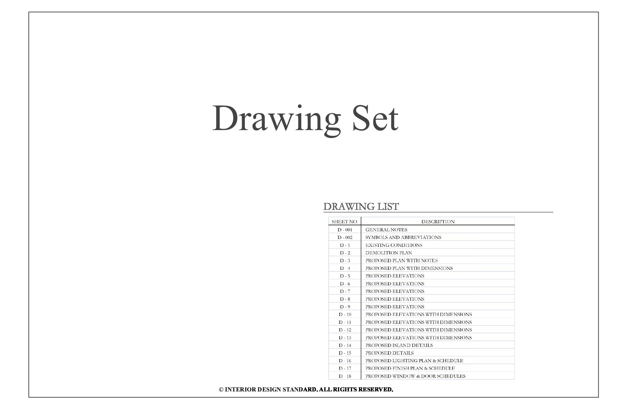 DrawingSetExampleNew Interior Design Standard