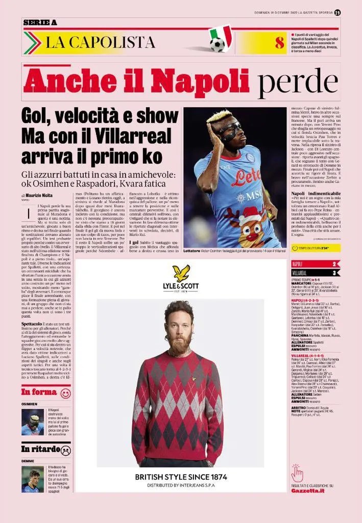 SPORTWEEK AND GAZZETTA DELLO SPORT LYLE&SCOTT FW22 AD CAMPAIGN