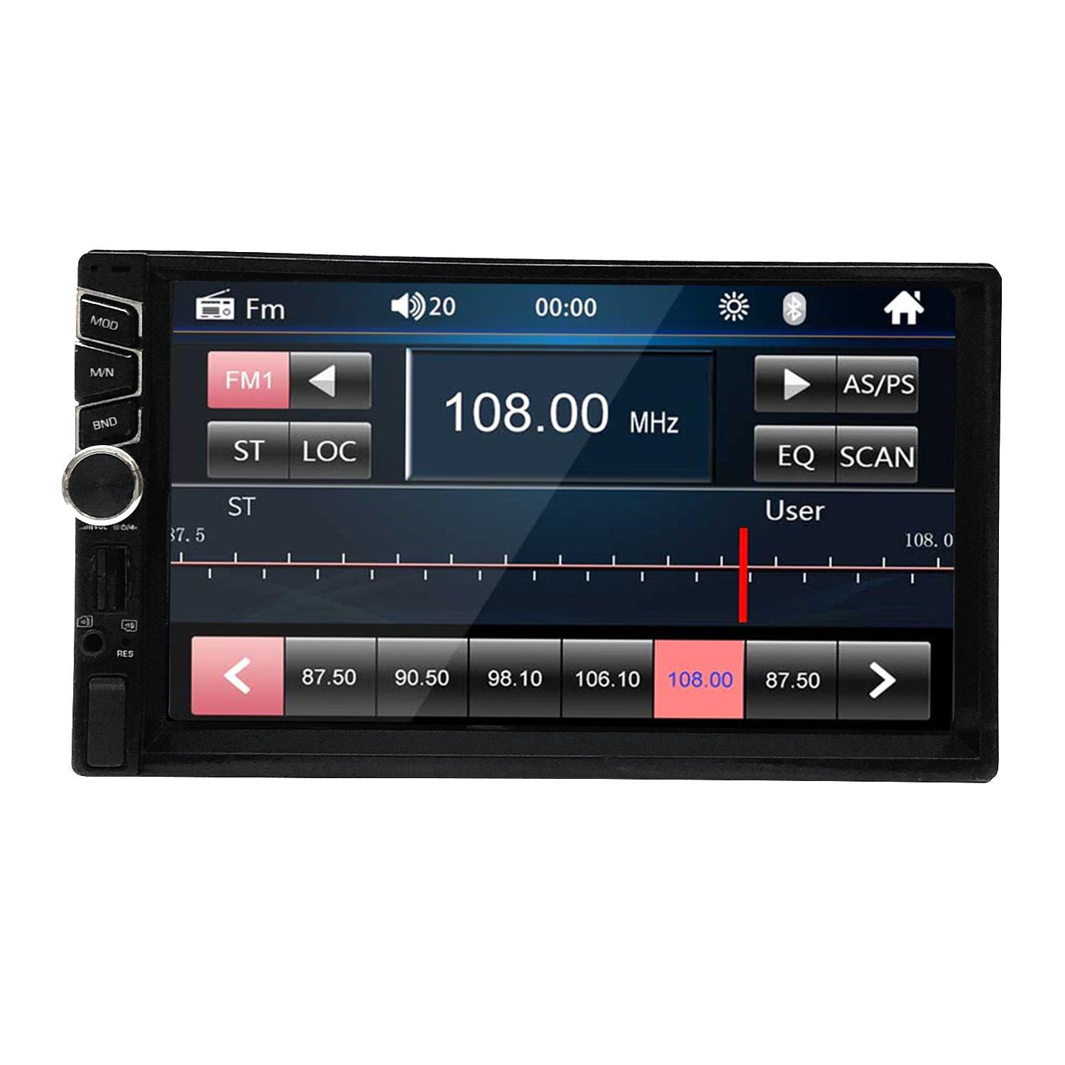 Ateen 7-inch Double Din Car Stereo MP5 Player