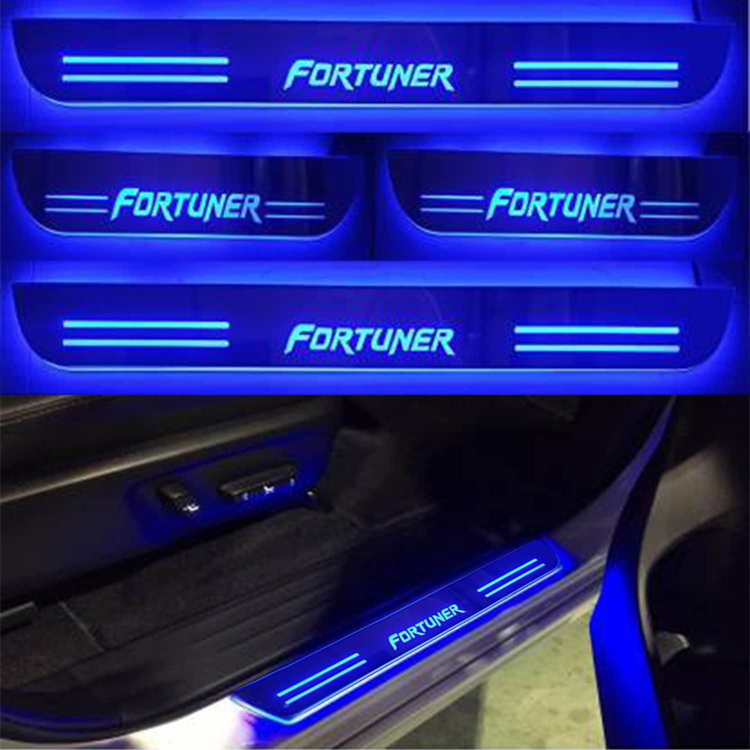 Car Door Foot Step Led Sill Plate Compatible for Fortuner