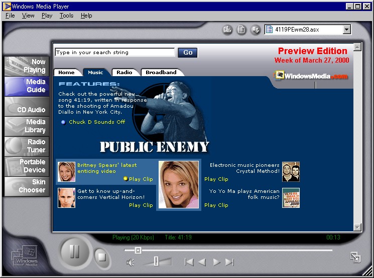 米Microsoftが「Windows Media Player 7」を発表――プレビュー版を公開