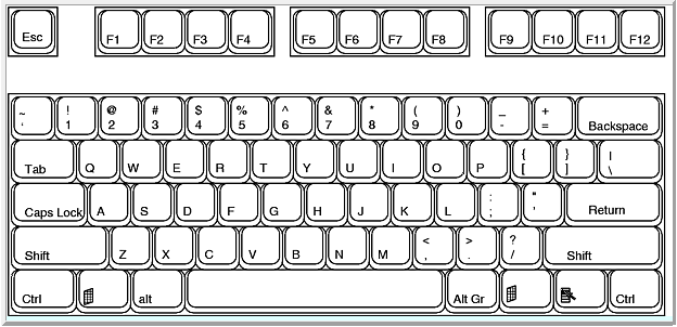 Keys Computer Keyboard Printables Sketch Coloring Page
