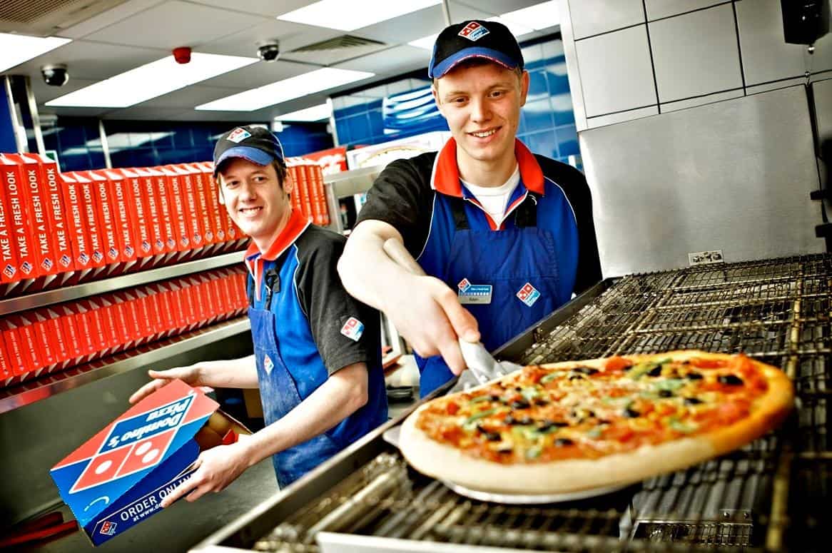 More than 90 of firsthalf Domino’s Pizza sales online and 44 via