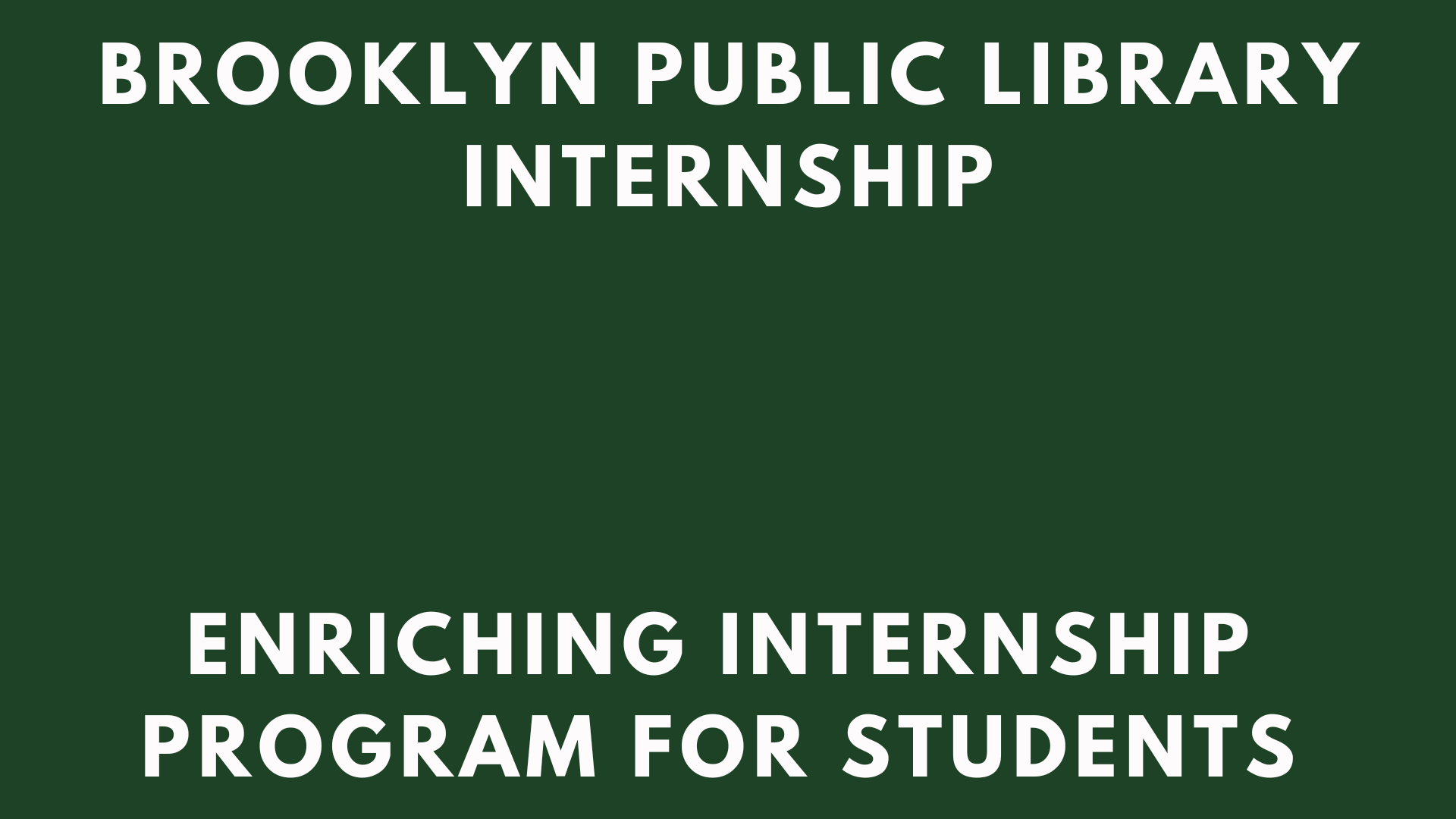 Brooklyn Public Library Internship 2024 Internship Sphere