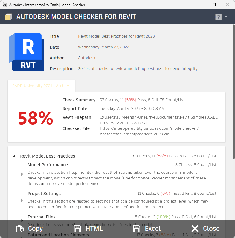 Autodesk Model Checker for Revit