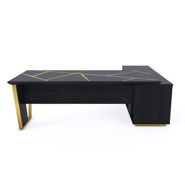 Luxury Amora Executive Desk in Black Oak Veneer