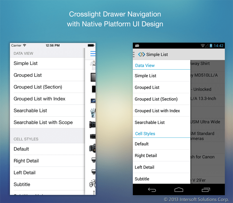 Crosslight Adds Stunning Drawer Navigation UI Components Intersoft