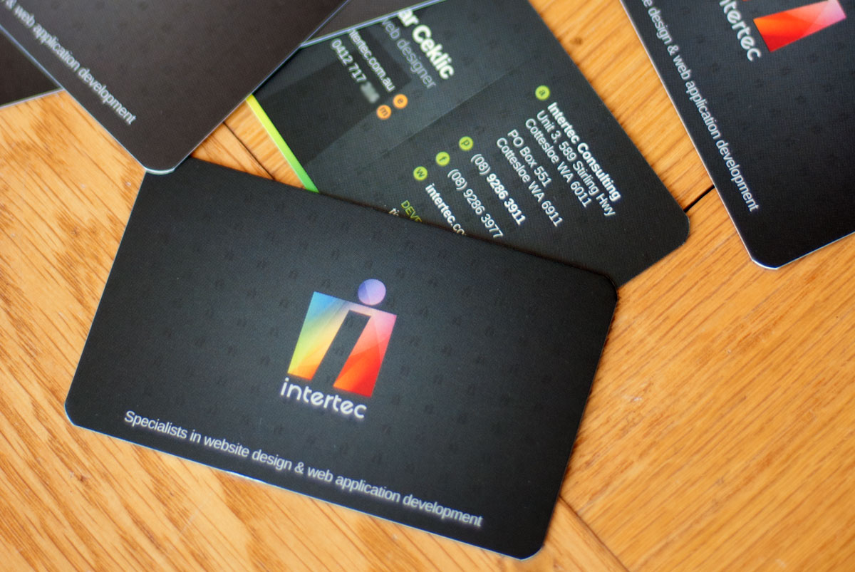 New business cards arrive Intertec Perth site Design , WA