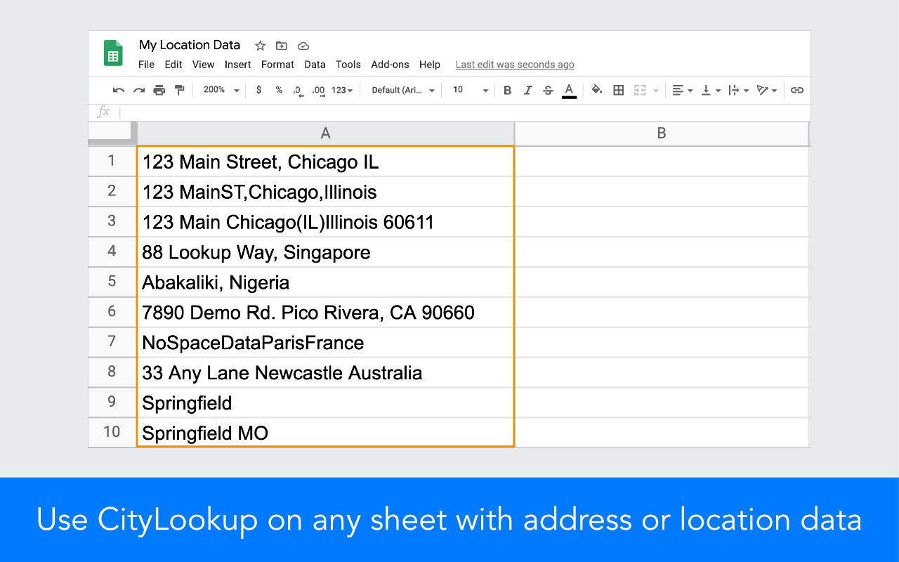 CityLookup Extract City Names from Addresses