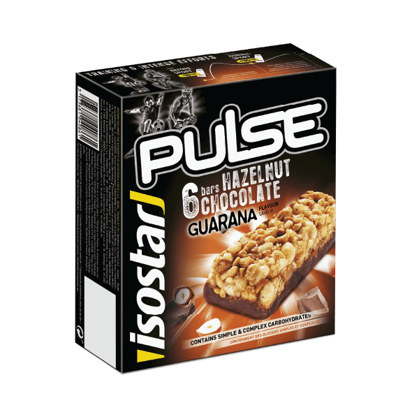 Isostar Pulse Hazelnut Chocolate Guarana bar 23g x 6 INTERVALS.LV