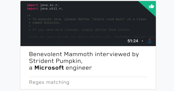 Recordings of mock interviews with Microsoft engineers anonymous