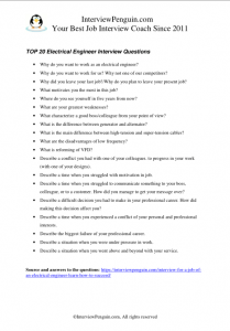 TOP 20 Electrical Engineer Interview Questions & Answers