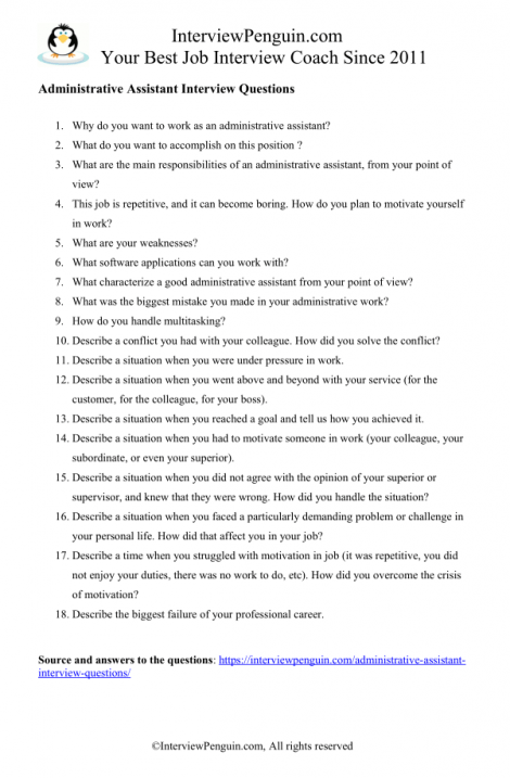 TOP 20 Administrative Assistant Interview Questions & Answers [2023]
