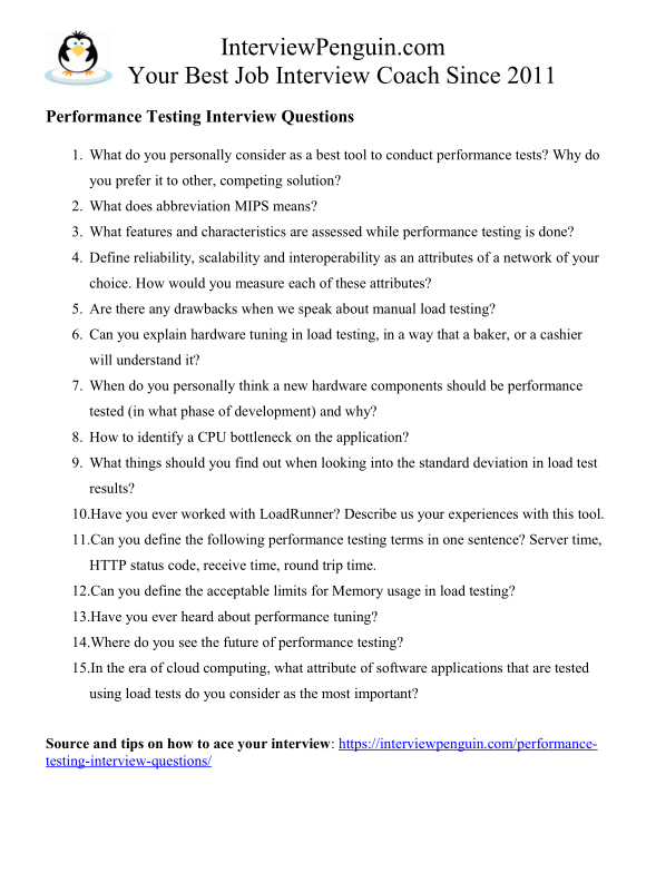 Top 25 Performance Testing Interview Questions Technical and Behavioral