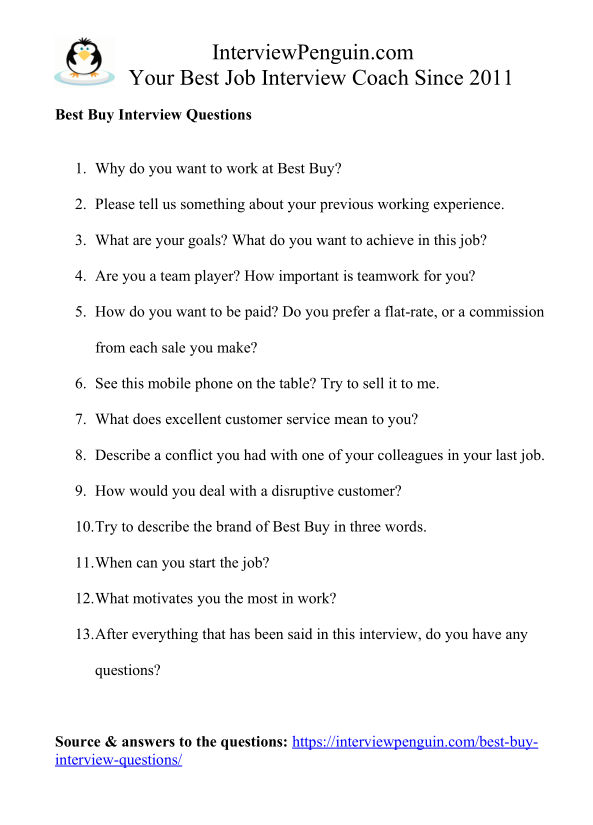 Top 13 Best Buy Interview Questions & Answers [2022 update]