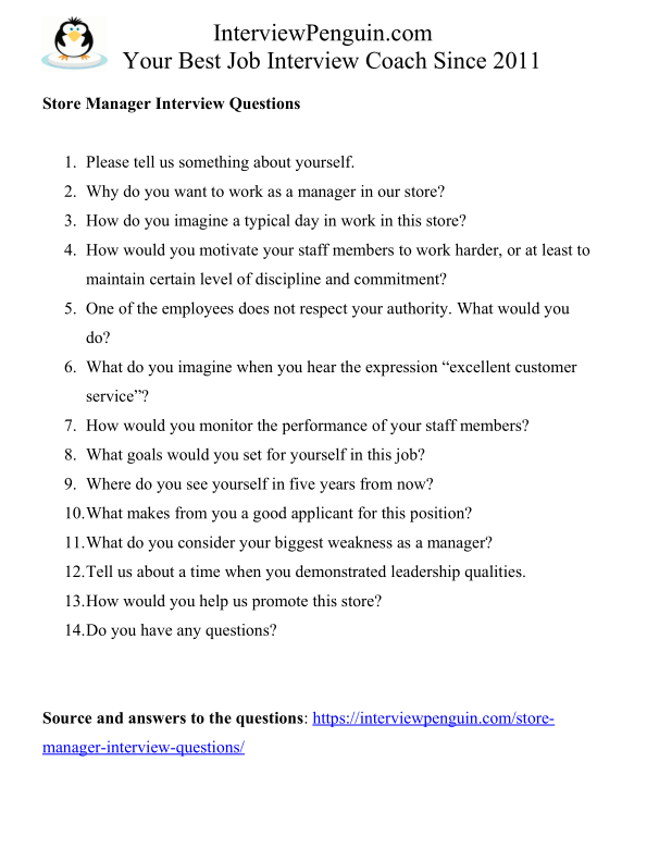 TOP 18 Store Manager Interview Questions & Answers [2021 Edition]