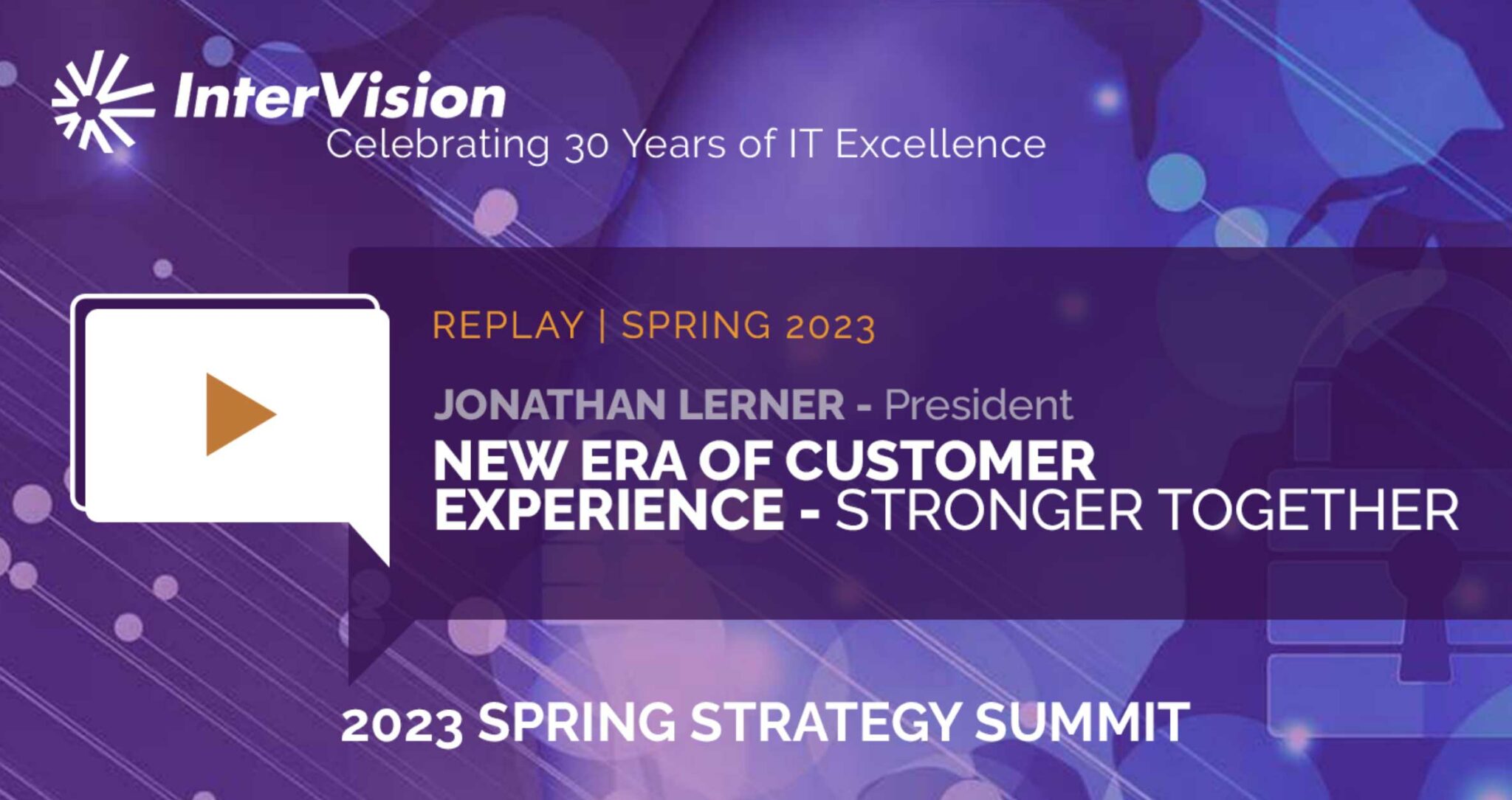 inar Replay Strategy Summit Jonathan Lerner / New Era of Customer