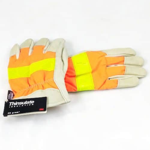 3M Reflective Work Gloves Durable Leather with Insulation Interwest