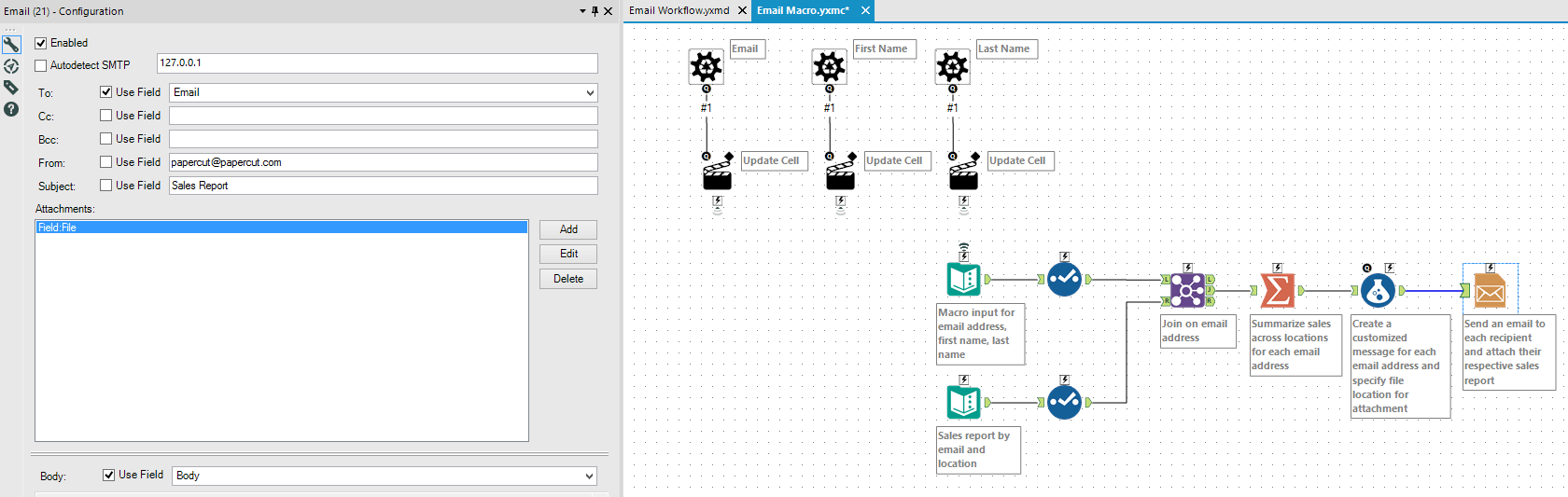 Alteryx Batch Macros Email Customized Reports to a List of Users
