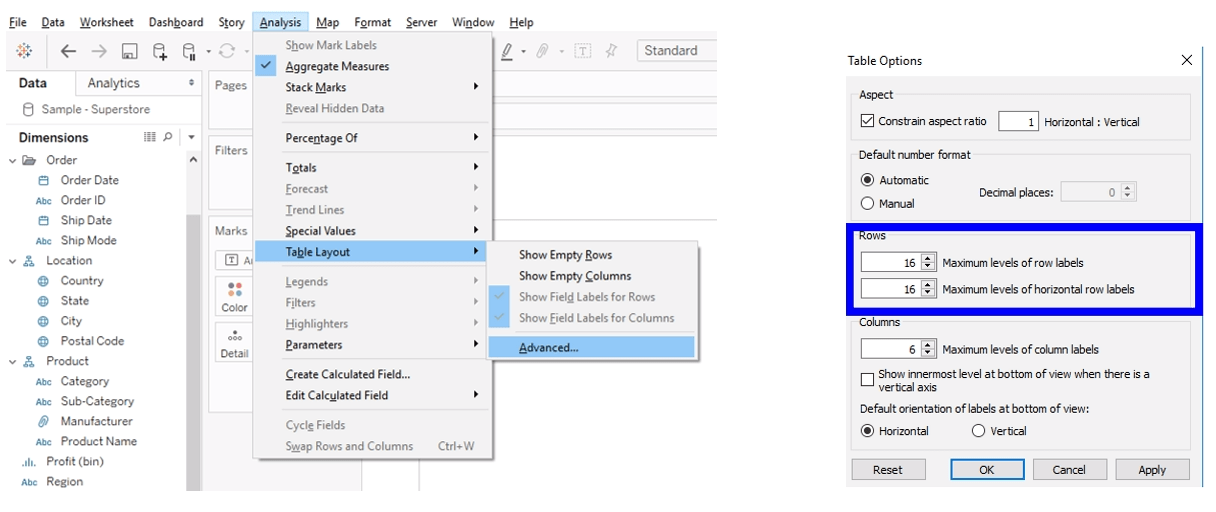 Advance with Assist How to Exceed Tableau's Column or Row Limit