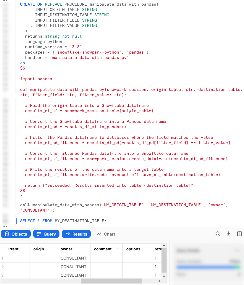 A Definitive Guide to Python Stored Procedures in the Snowflake UI