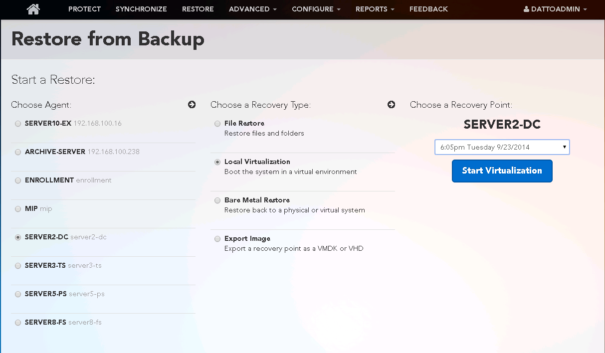 Perform a Datto Bare Metal Restore Using the StorageCraft ShadowProject ISO InterWorks