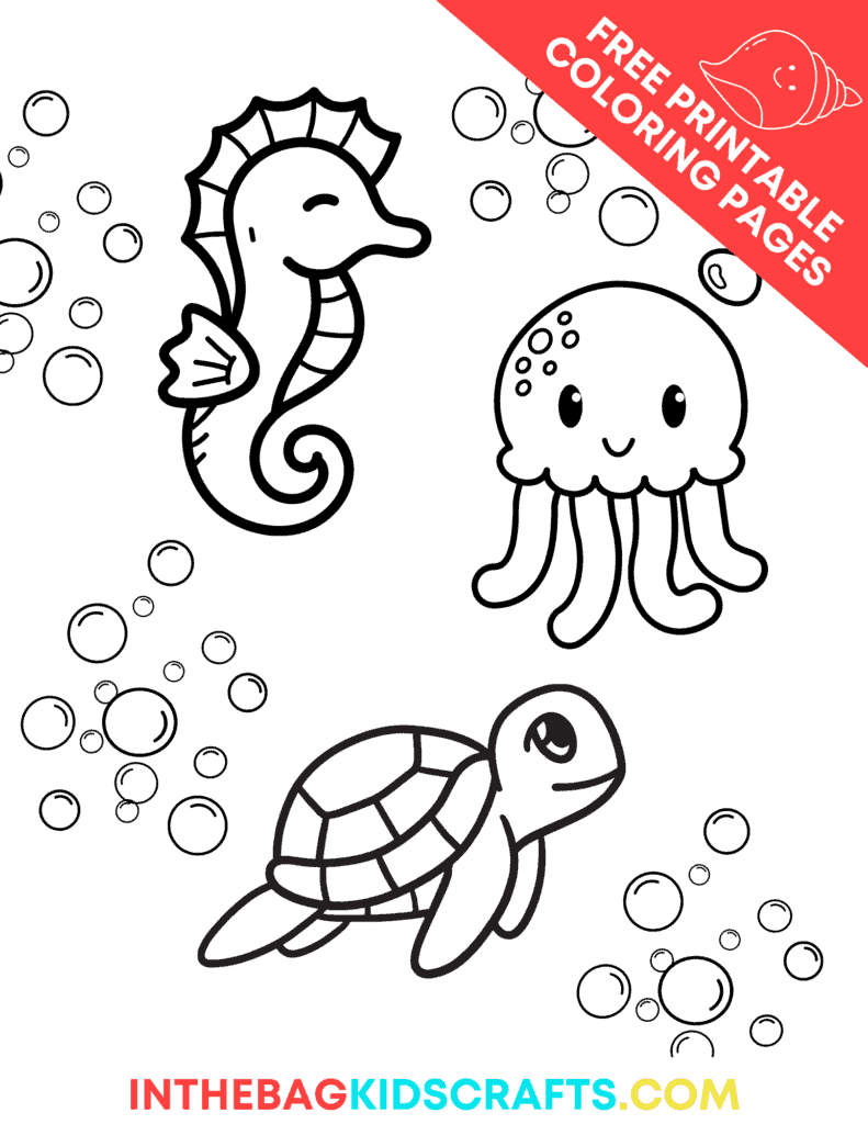 Beach Coloring Pages (FREE Printable) • In the Bag Kids' Crafts