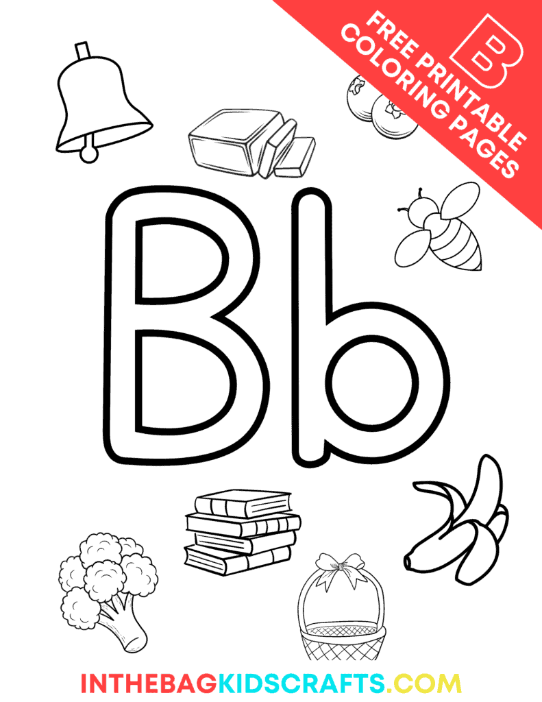 Letter B Coloring Pages (FREE Printables) • In the Bag Kids' Crafts