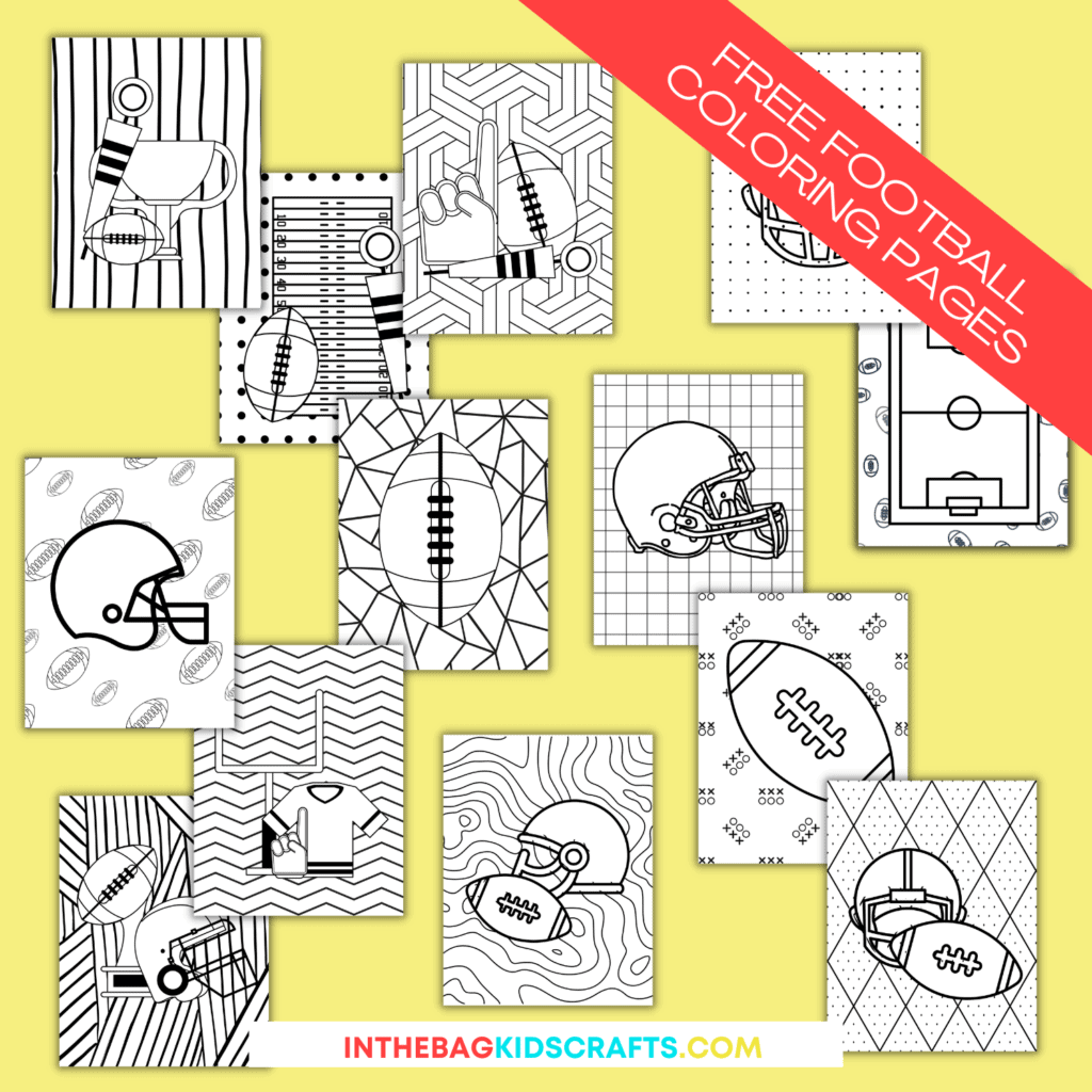 Football Coloring Pages (Free Printables) • In the Bag Kids' Crafts