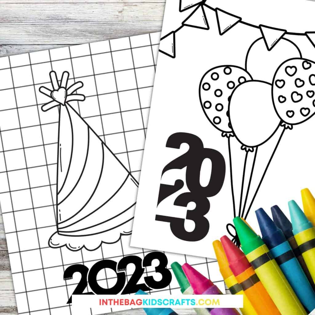 New Years Coloring Pages Download • In the Bag Kids' Crafts