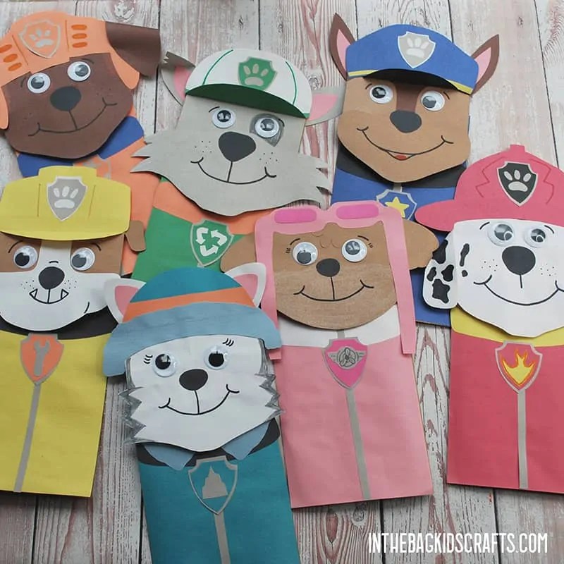 Inspired Paw Patrol Paper Crafts • In the Bag Kids' Crafts
