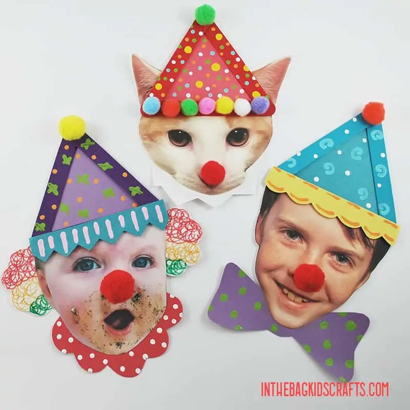 Personalized Clown Craft {Clown Yourself!} • In the Bag Kids' Crafts